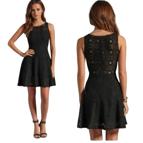BB Dakota Black Renley Lace Fit and Flare 10 - Picture 1 of 7
